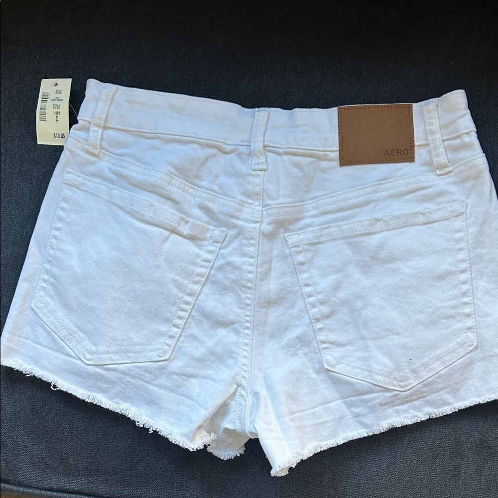 NWT Aeropostale White Distressed Jean Shorts - Picture 4 of 9